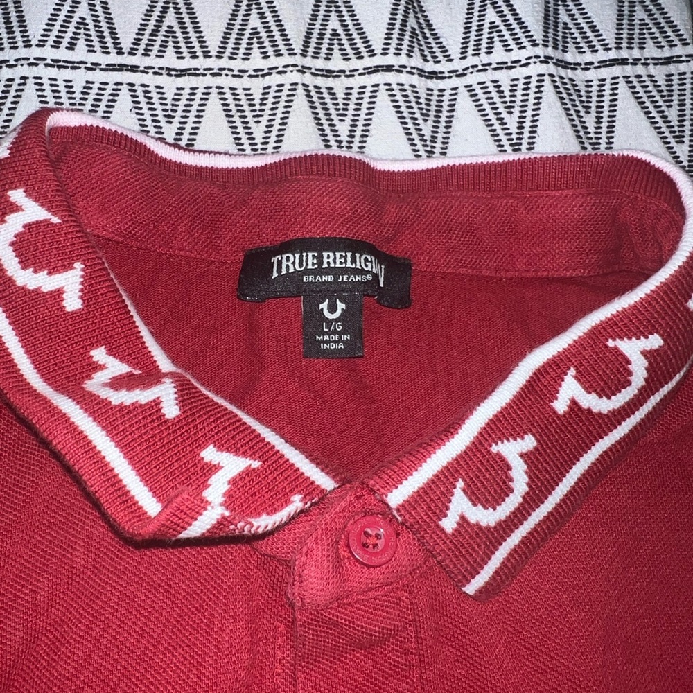 True Religion Red Polo with White Accents